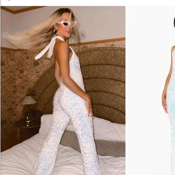 Studio Jumpsuit Show Me Your Mumu - Sequin Halter Jumpsuit - Picture 6 of 6